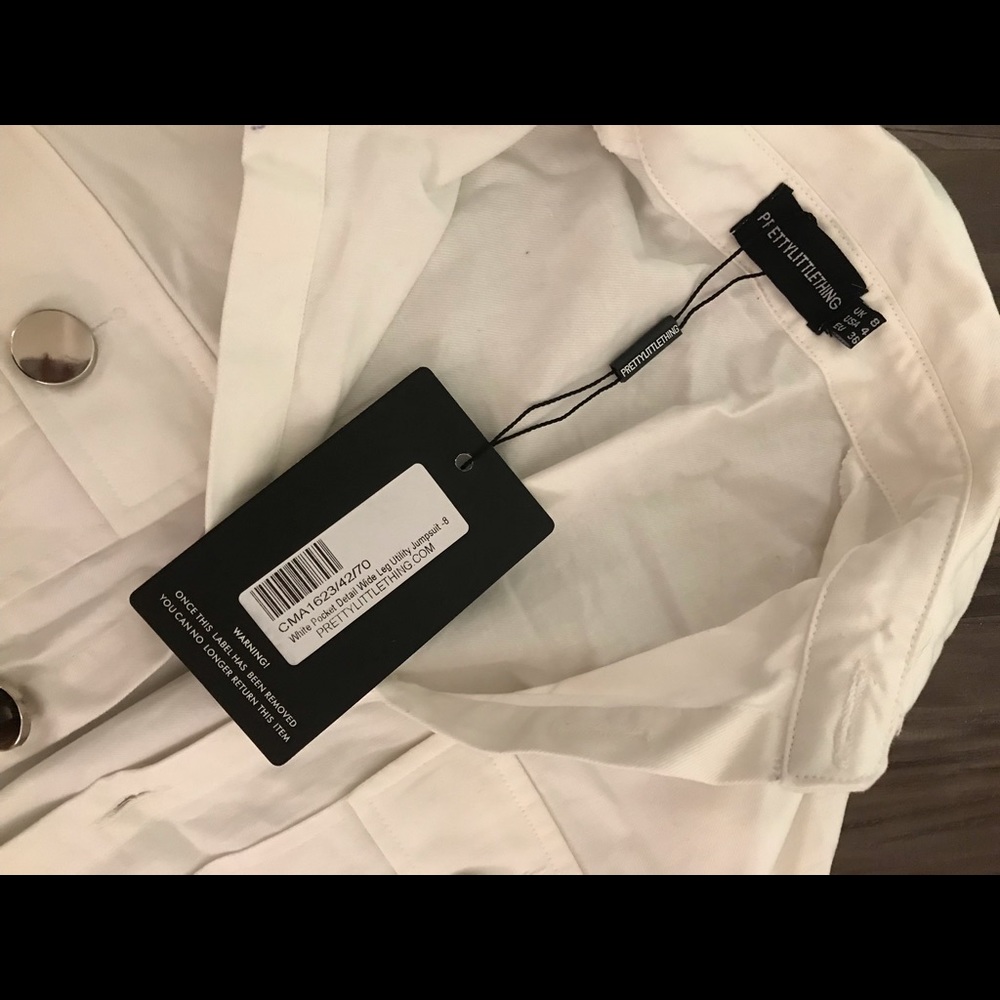 PRETTYLITTLETHUNG WHITE UTILITY JUMPSUIT - Picture 3 of 8
